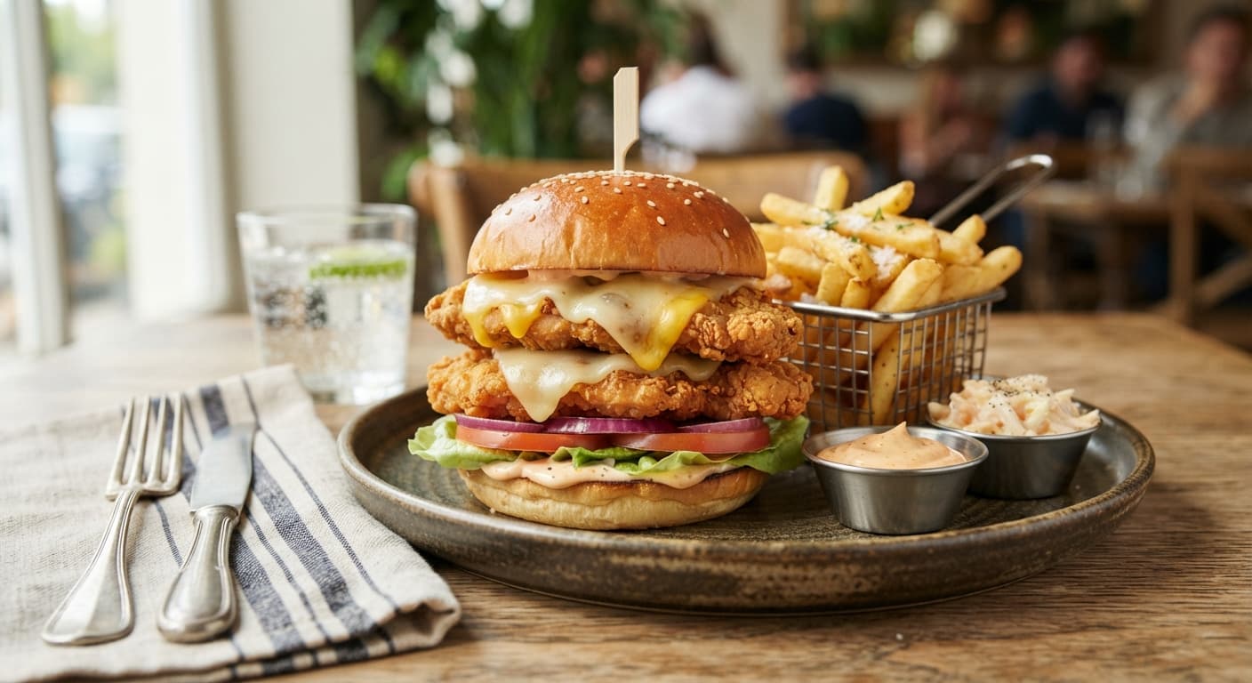 Chicken double cheese burger