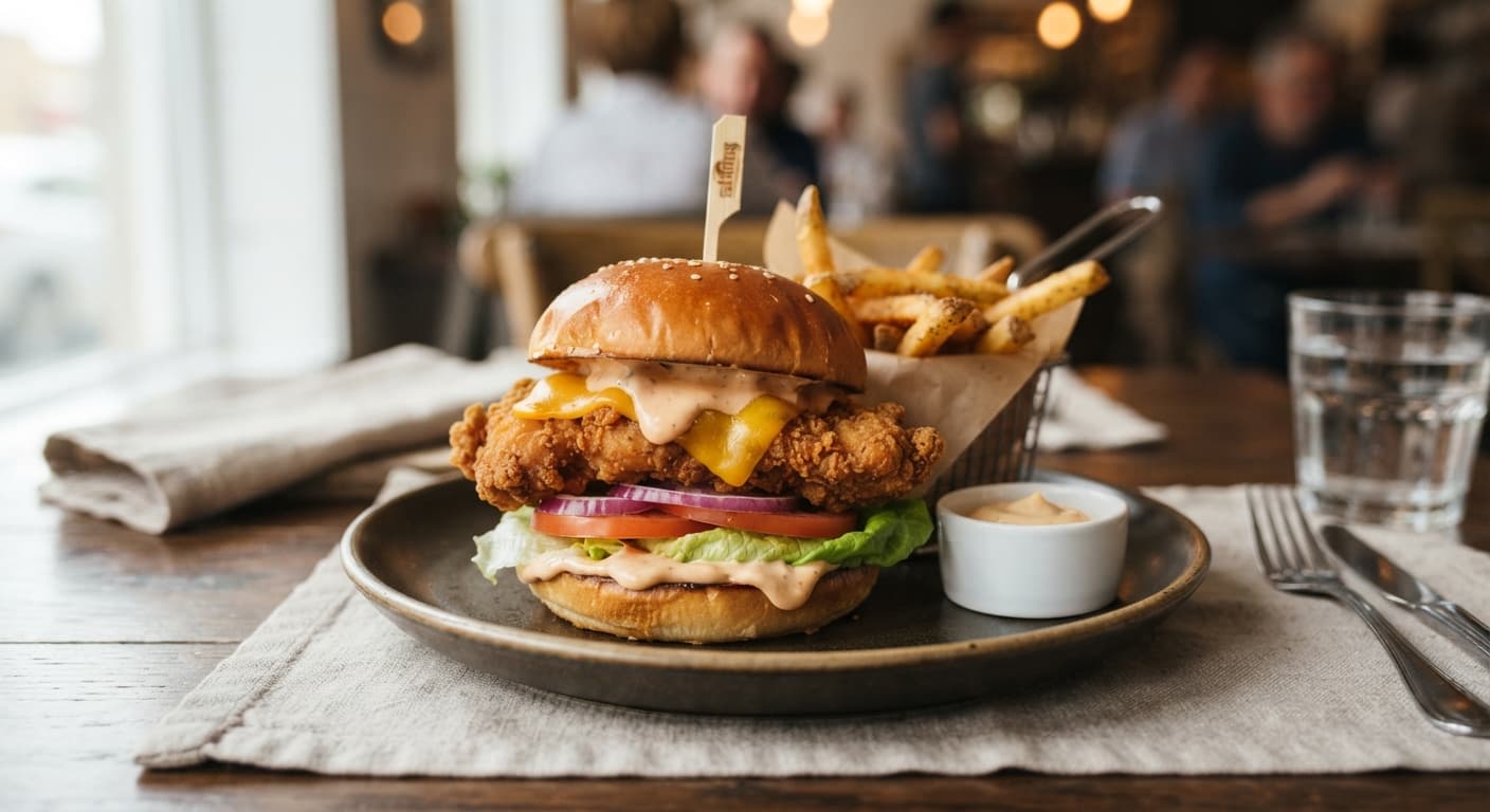 Chicken chees burger