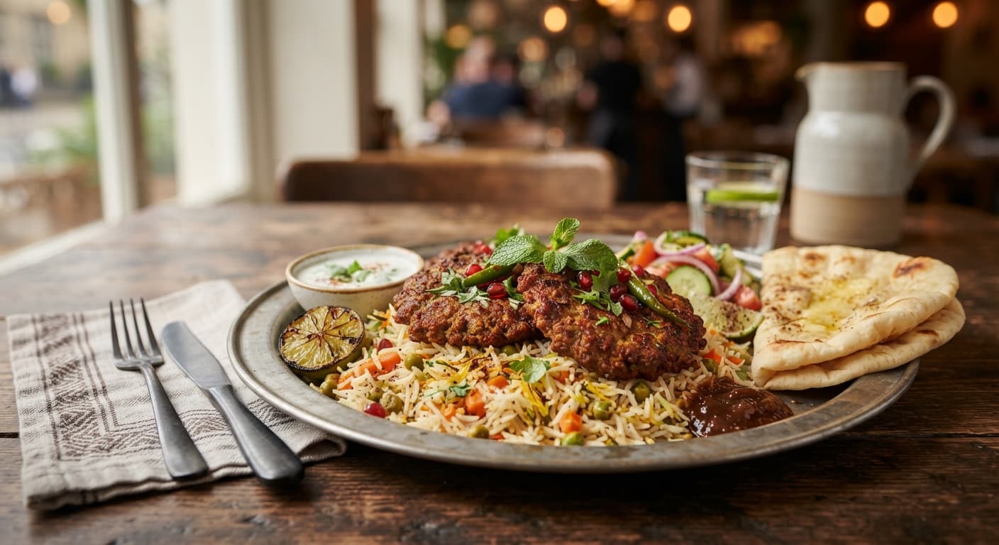 Chapli kabob platter