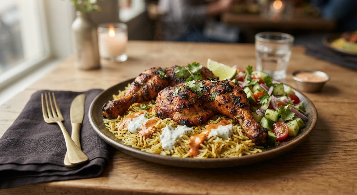 Chicken tandoori Over Rice (2 piece)